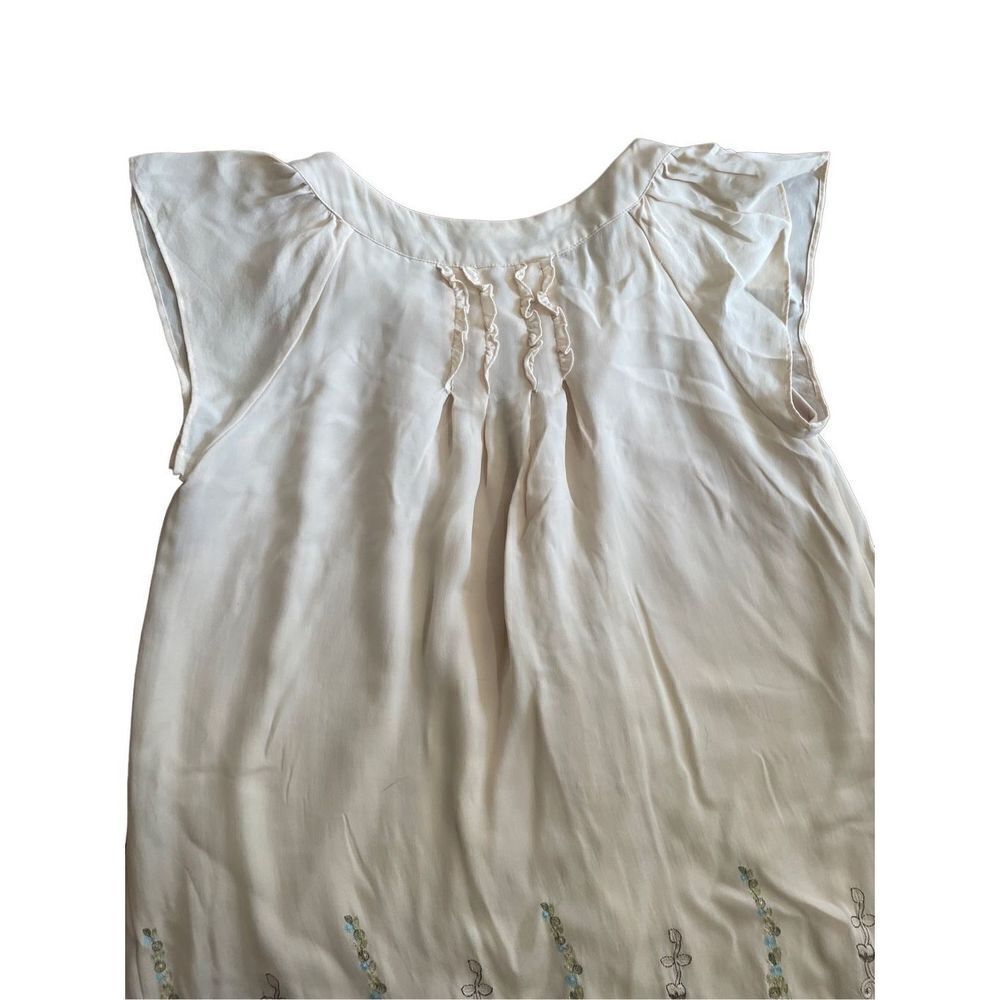 Emoressions Style Women’s Cream embroidered shift dress 100% silk size 4 - Picture 10 of 11